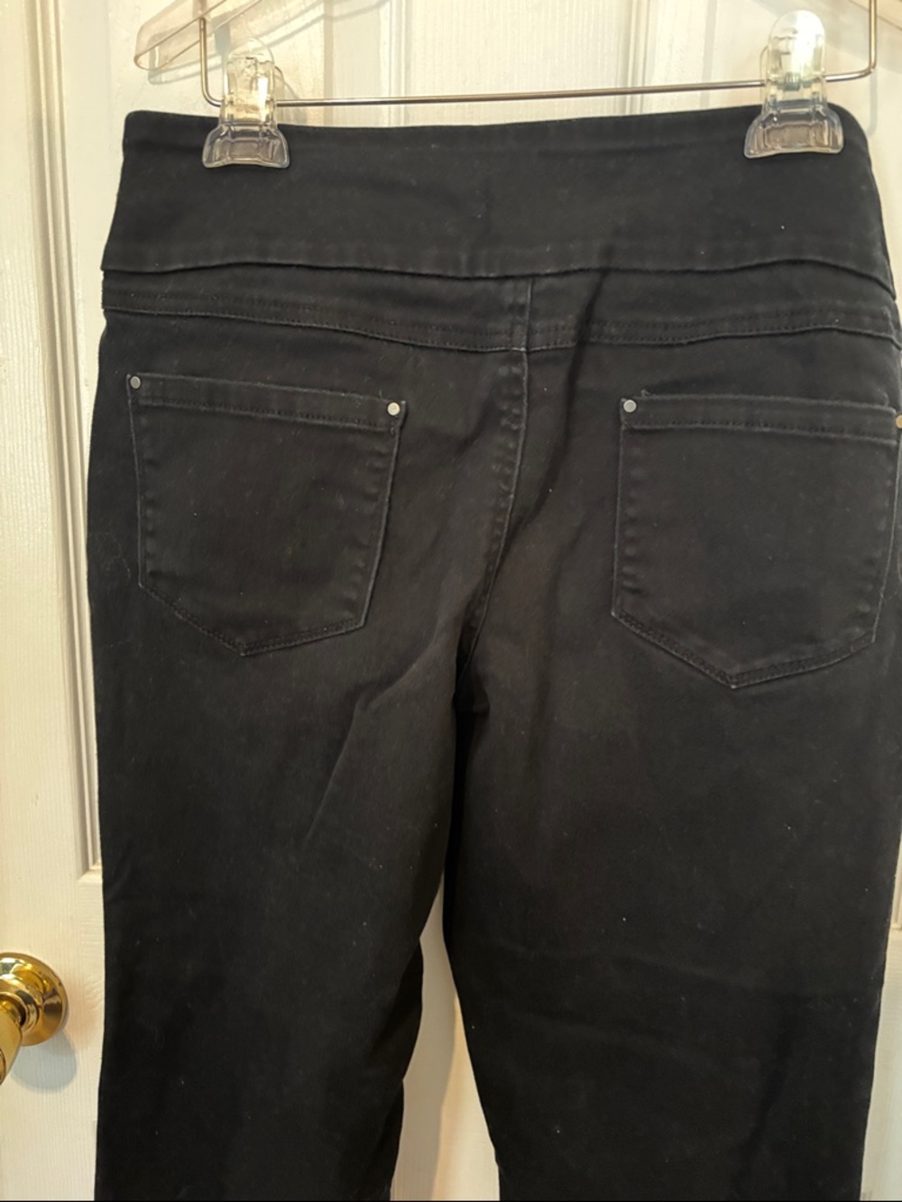 Black Women’s Slim Stretch Jeans stretch waistband size M petite 8-10. - Picture 4 of 5